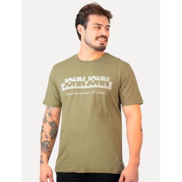 Imagem de Camiseta John John Masculina Regular New Divided Verde Oliva, L/G