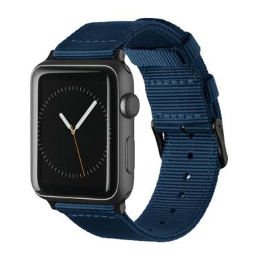 Imagem de Archer Watch Straps - Pulseiras de substituição de nylon premium para Apple Watch (azul-marinho, preto, 44/45/46/49 mm)