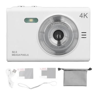 Imagem de Câmera digital Câmera de 50MP sem espelho com câmera de 2,88in TFT Anti Shake Compact para festa de viagem para festas de casamento Branco
