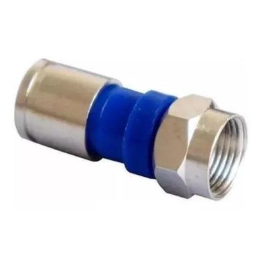 Imagem de Kit C/ 10 - Conector F Rg6 De Compressão Blindado