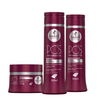 Imagem de Kit Shampoo Condicionador E Máscara Alinhador Pós Progressiva Haskell 300ml