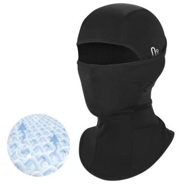 Imagem de Balaclava DAFIFO Summer Cooling Ice Silk com proteção UV preta