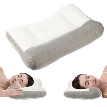 Imagem de Travesseiro de sono profundo, travesseiro de pescoço ergonômico, travesseiro cervical para alívio de tensão no pescoço, travesseiro de pescoço para dormir, travesseiro de suporte de pescoço de