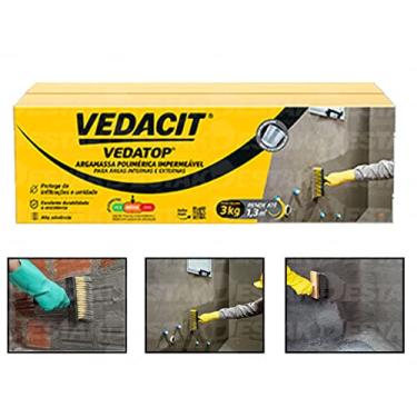 Imagem de Agramassa Vedatop Impermeabilizante, Cinza, 3 kg, Vedacit