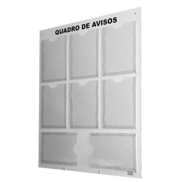 Imagem de Quadro de Avisos em ACM com 8 Displays A4  Organização, Comunicação Ef