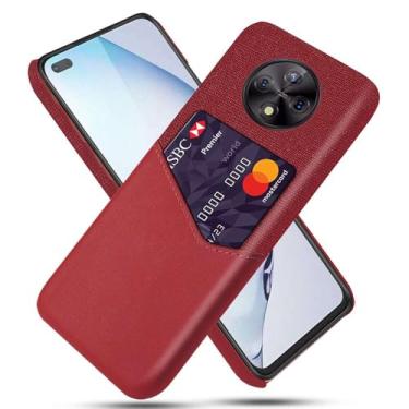 Imagem de Capa para Honor Play 50 Plus,Anti-deslizamento,Proteção contra quedas de 360°,Resistência à impressão digital,Tela e caso de couro PU com 1 slot de cartão atrás-Red