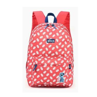 Imagem de Mochila De Costas Escolar Feminina Stitch LUXCEL, Vermelho, único