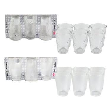 Imagem de Conjunto de 6 Copos de Vidro, 200ml, Base 5cm x Boca 6,5cm x Altura 10cm, Transparente