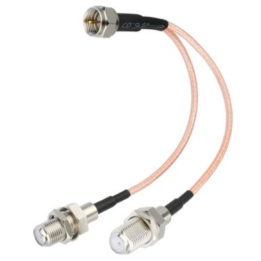 Imagem de Cabo coaxial divisor tipo F RG6, antena de TV de 75 Ohm, combinador, divisor de 3 vias, adaptador RF macho para F fêmea dupla RG316, cabo coaxial 15 cm