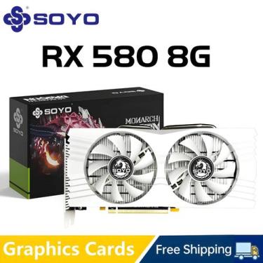 Imagem de Placa De Vídeo Branca SOYO AMD Radeon RX580 8G GDDR5 256Bit HDMI DP In