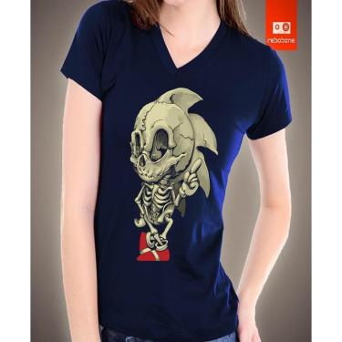Imagem de Camiseta Sonic Esqueleto Sega Video Game Retro 100% Algodão-Masculino