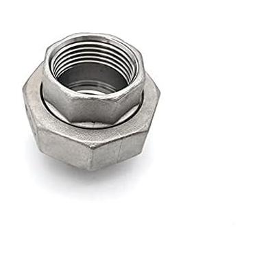 Imagem de 1/8 '' - 2 '' Bsp Fêmea Thread Screw Union 304 Aço Inoxidável Water Casting Pipe Fitting Joint Coupling Connector, Onecolor, 1/2"