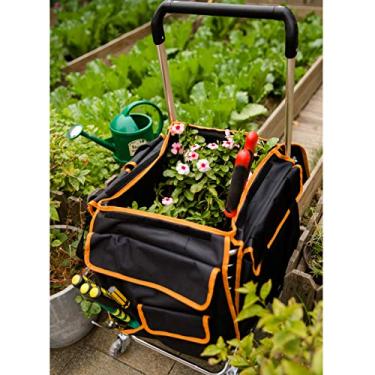 Imagem de Carrinho de compras dobrável para mantimentos | Carrinhos de compras para subir escadas | Carrinho de compras portátil leve com roda giratória para mãe, pai, avô, avó (preto, jumbo)