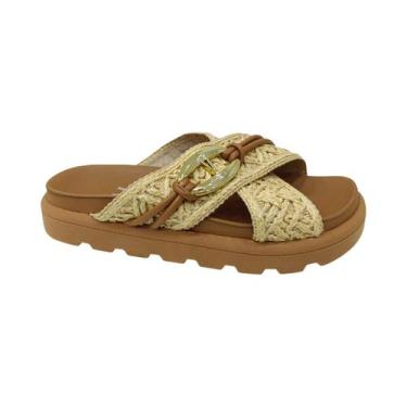 Imagem de Sandalia papete vizzano feminino 6510-121, Camel, 38