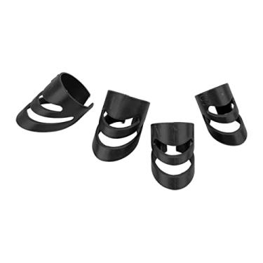 Imagem de Grcfumo 4 PCS Pick de dedo de guitarra, conjunto de acessórios de instrumentos de protetor de ponta dos dedos, proteção de ponta de guitarra cobre as tampas para banjo de baixo (Black)