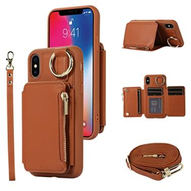 Imagem de Furiet Capa carteira para iPhone Xs X 10 10s Fecho de Couro Flip Zíper Bolsa com Alça de Ombro Suporte para Cartão de Crédito Capa para iPhone X iPhone Xs iPhone 10 i PhoneX SX 10x 10xs X Mulheres