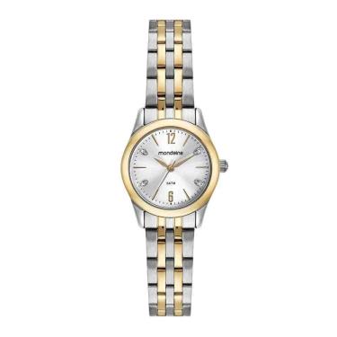 Imagem de Relógio Mondaine Prata Dourado Feminino 32587LPMVBE3 21cm