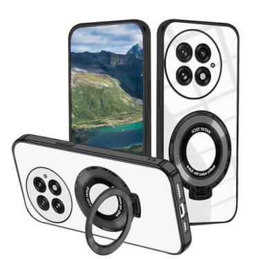 Imagem de Capa Anlalsih compatível com OnePlus 13, capas protetoras transparentes à prova de choque com suporte de anel, para OnePlus 13, capa de silicone TPU (preto)