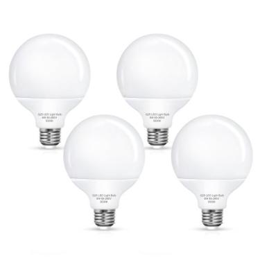 Imagem de Lâmpadas LED Globe Flaspar G25 9W 3000K E26, pacote com 4