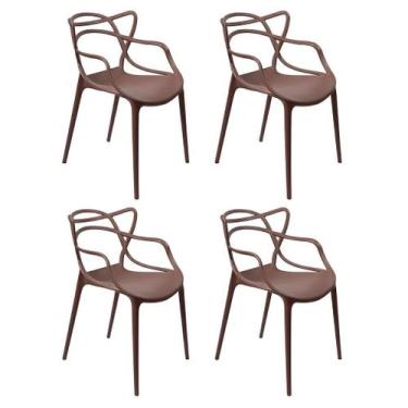 Imagem de Kit 4 Cadeiras Alegra Polipropileno Mesa Jantar Cozinha Varanda Jardim