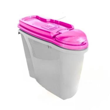 Imagem de Porta Ração e Grãos Dispenser Home Anti Formigas Vedação Completa + Pá Dosadora(ROSA - 8 LITROS 3,5kg)