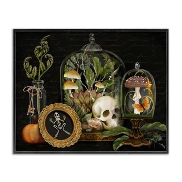 Imagem de Stupell Industries Dark Academia Terrarium Motif Design de arte giclée emoldurado preto por Nicole Tamarin, 61 x 76 cm
