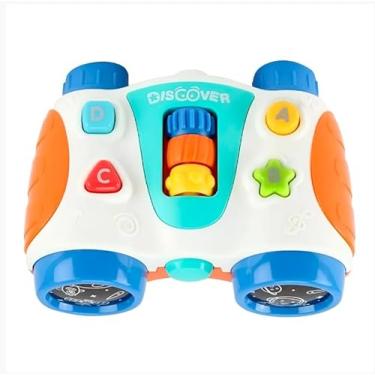 Imagem de Binóculo Musical Infantil com Luzes e Sons, Brinquedo Educativo, 13,5 x 10,5 x 6 cm