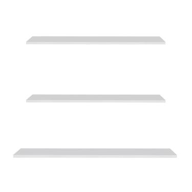 Imagem de Prateleira Flutuante De Quarto Infantil Kit 3 Suporte Invisível Cp2 Yara Branco - Lumil