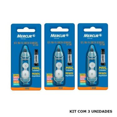 Imagem de Refil p/ fita corretiva recarregavel 6mx5mm 3un - mercur