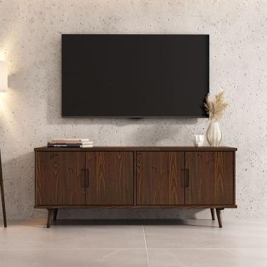 Imagem de Rack Alto TV 65 Sala 4 portas 150 cm Moderno Cor Imbuia Tivoli