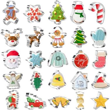 Imagem de Keepatyart Conjunto de cortadores de biscoito de Natal, formato de Natal, cortador de biscoito de aço inoxidável para decoração de Natal