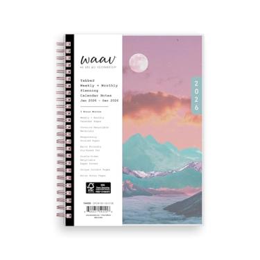 Imagem de Blue Sky Notas de calendário de planejamento WAAV, Gloria, layout semanal/mensal, encadernação de arame de segurança (Laura- 2026, 15 x 22 cm)