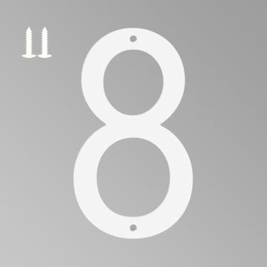 Imagem de Números de casa branca de 12 cm para uso externo, letras de metal para placas externas, letras de endereço de casa de alumínio antiferrugem para decoração de porta da frente, escritório e jardim