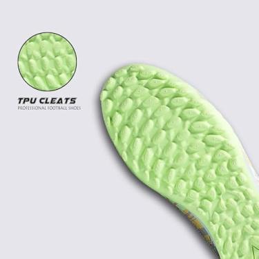 Imagem de NPVOK Chuteiras de futebol masculinas para meninos Fg/ag Spikes Outdoor Professional Football Shoes Indoor Training Turf Soccer Shoe unissex, Verde Tf, 38