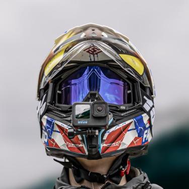 Imagem de SKEZN Suporte ajustável para capacete de motocicleta compatível com GoPro Hero 13/12/11/10/9/8, DJI Action 5 Pro/4/3, AKASO e mais (GY-01)