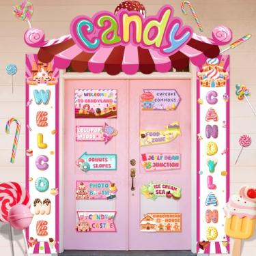 Imagem de Cute Candyland Party Banner Sweet Candy Theme Banner Decorations Sign (Pink Candyland A)
