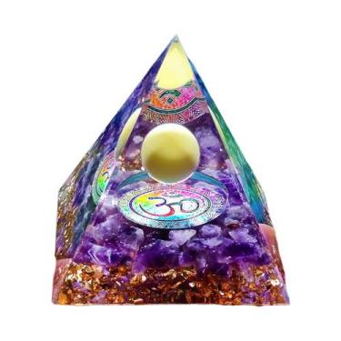 Imagem de Pirâmide de Orgonite Ametista - Reiki, Cura e Equilíbrio dos Chakras, 