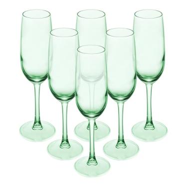 Imagem de LYOR - Conjunto 6 Taças para Champanhe Gourmet 200ml Verde Vidro