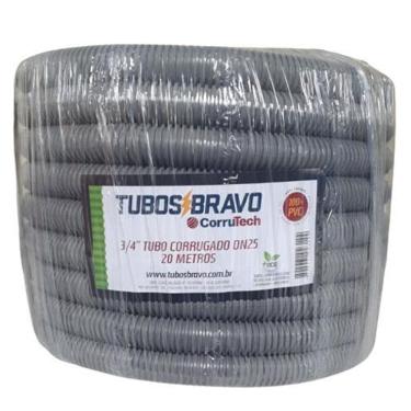 Imagem de Conduíte Eletr. Corrugado 3/4 X 20 M Anti-Chama Pvc Cinza