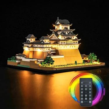 Imagem de Hilighting Kit de luz LED atualizado para coleção Lego Architecture Landmarks: Conjunto de construção do castelo Himeji, controle remoto compatível com Lego 21060 (modelo não incluído)