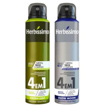Imagem de Kit Desodorante Aerossol Herbíssimo Green Leaf E Snow Moon 150 Ml  Dan