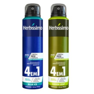 Imagem de Kit Desodorante Aerossol Herbíssimo Blue Ice E Green Leaf 150 Ml - Dan