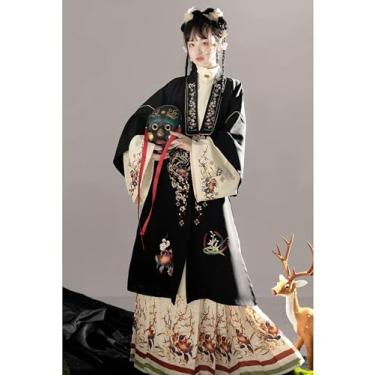 Imagem de Jaqueta longa oblíqua com gola alta, 3 peças, saia com cara de cavalo, outono e inverno, fantasia feminina de palco