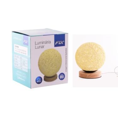 Imagem de Luminária Abajur Decorativo Lunar Rattan 3w Bivolt 18x15cm - Iluminação Aconchegante E Estilo Natural - Fix - FXG90042