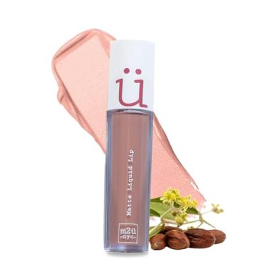 Imagem de Batom líquido matte M2U NYC – Cor de alto impacto e longa duração com duração de até 17 horas – Batom matte para mulheres – Fórmula vegana leve e cremosa, sem desbotamento, com infusão de óleo de jojoba