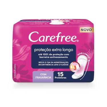 Imagem de CAREFREE® Protetor Diário Proteção Extra Longo Com Fragrância 15 unidades