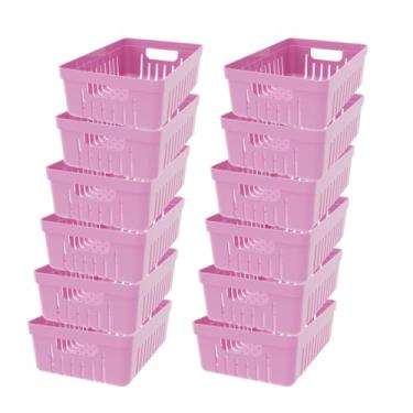 Imagem de Kit com 12 - Cestinhas Organizadoras (Rosa Claro)