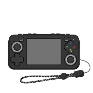 Imagem de Capa para console de videogame portátil R36H, capa protetora de silicone macio com cordão para R36H, antiarranhões, à prova de choque, preta