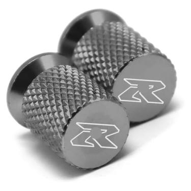 Imagem de Compatível com GSXR 600 750 1000 GSX-R 600 750 1000 125 150 1998-2023 Tampas de válvula de pneu de roda de alumínio CNC para motocicleta (cinza)