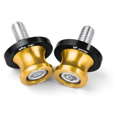 Imagem de BYYINGSUS Novos bobinas de braço oscilante para motocicleta parafusos deslizantes acessórios 8 mm compatível com XL1000 V Varadero XL1000 1999-2013 (dourado)